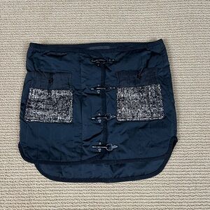 Alexander Wang Black Mini Skirt with Toggle Clasps and Gold Tweed Pockets